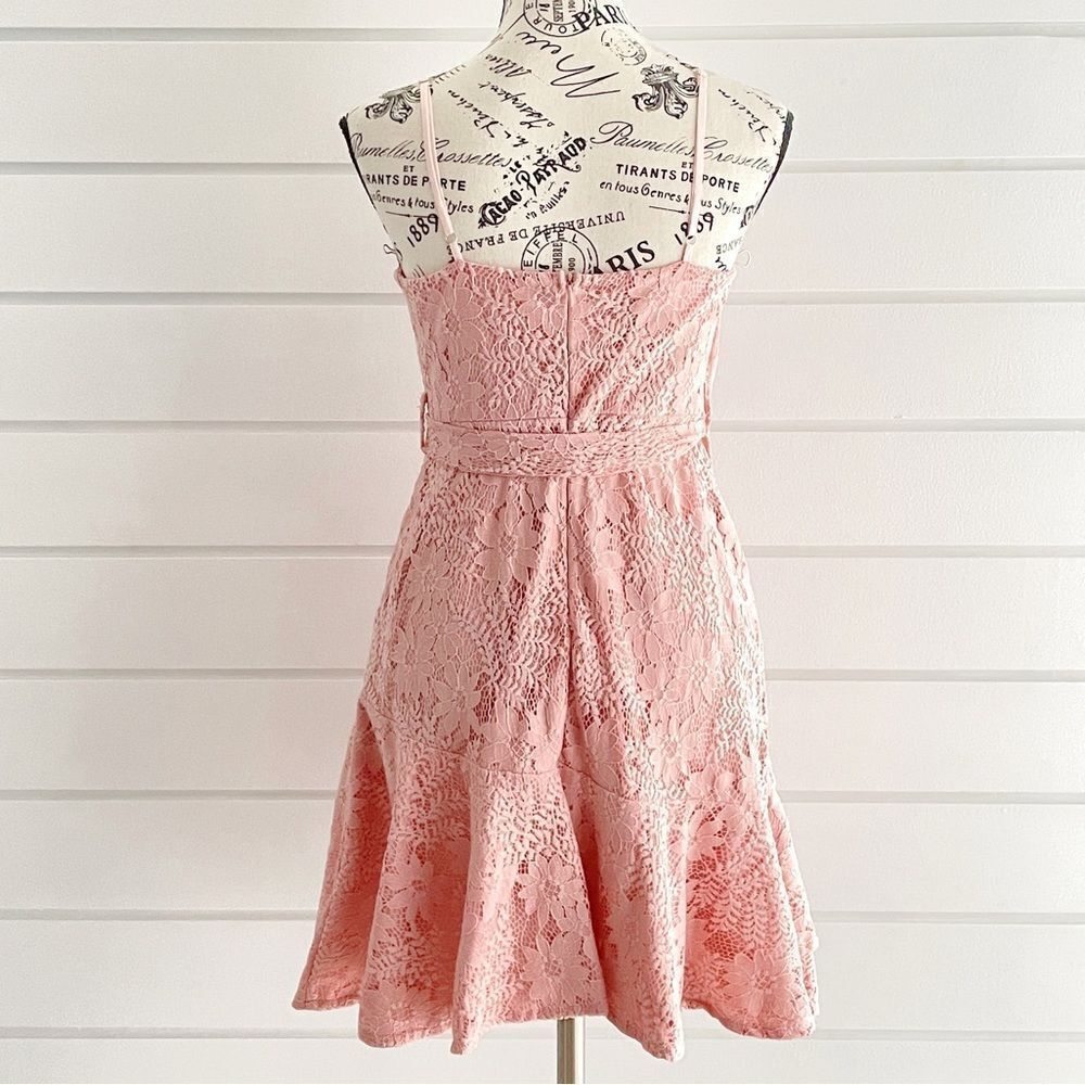 Altar’d State Pink Lace Overlay Giuly Spaghetti Strap Summer Dress Size Large - Picture 4 of 11